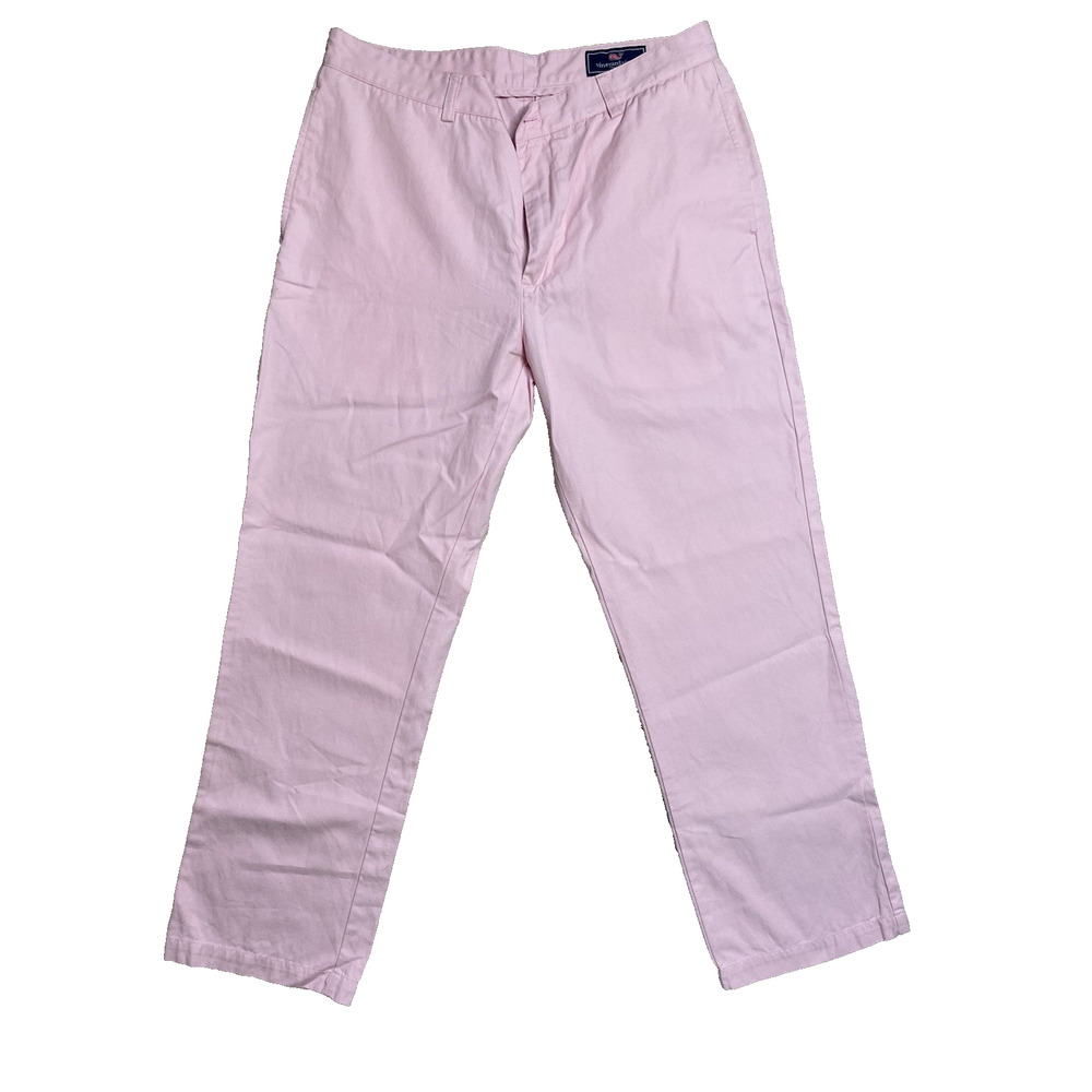 Vineyard Vines Pants Mens 35x30 Pink Cotton Linen Casual Coastal Preppy Chinos